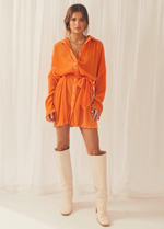 Tangerine Shirt Dress